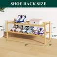 thumbnail image 2 of decorUhome Bamboo 2 Tier Shoe Rack for Closet, Shoe Storage Organizer, Wood Shoe Shelf for Entryway, Natural, 2 of 7