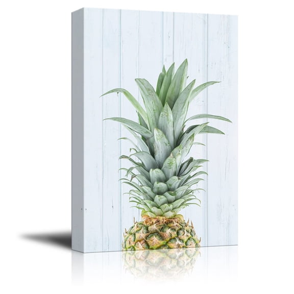 wall26 Canvas Print Wall Art - Pineapple on Retro Style Background - Gallery Wrap Modern Home Art | Ready to Hang - 12x18 inches