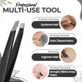 thumbnail image 3 of Pinzas para cejas aaasportx Professional con punta inclinada, color negro, 3 of 9