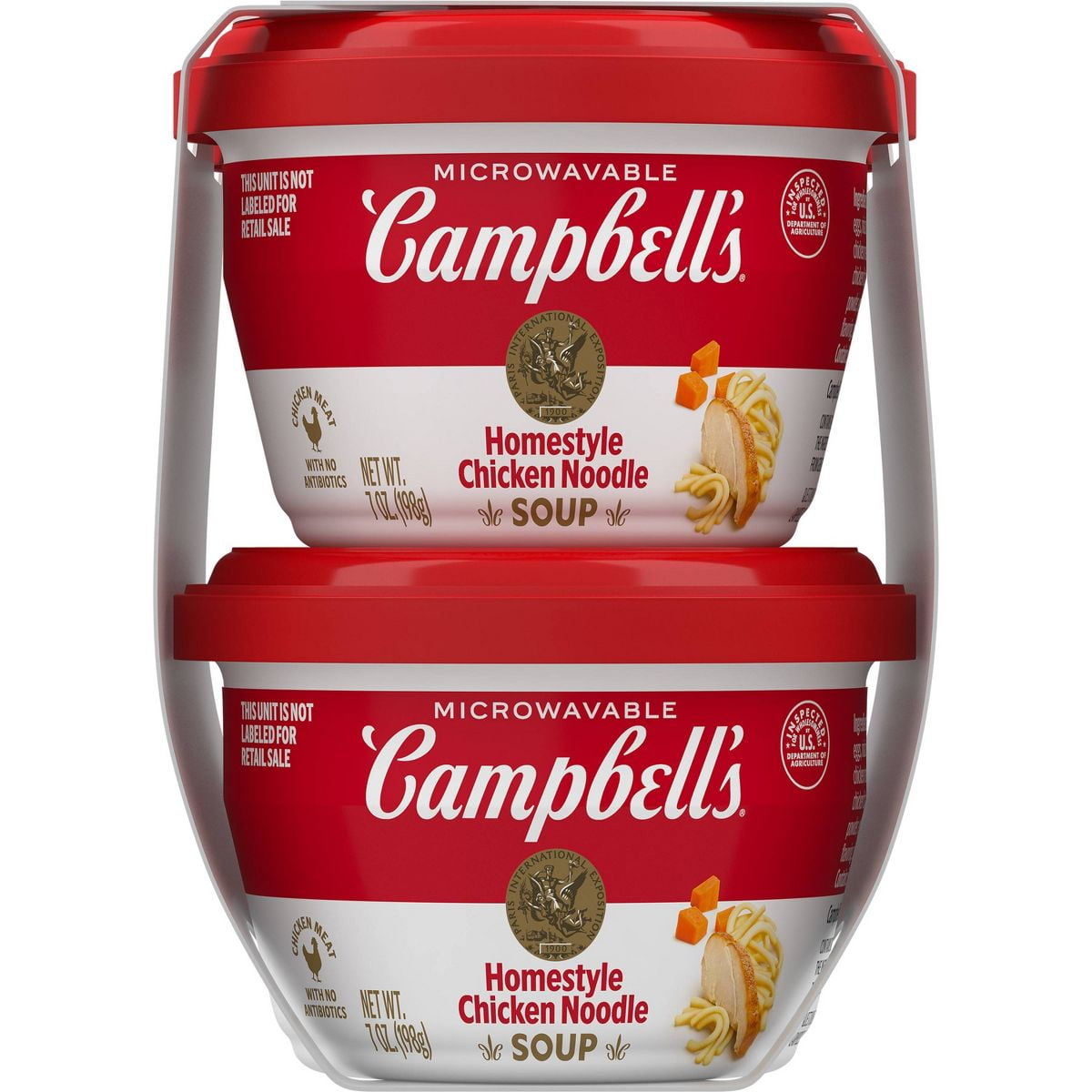 Campbell's Homestyle Chicken Noodle Soup Microwavable Mini Cups - 28oz/4pk - Pack of 2
