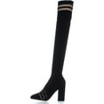 thumbnail image 3 of Womens TABITHA SIMMONS Knee-High Fashion Boots, Black Multi Knit, 3 of 6