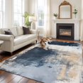thumbnail image 3 of Navy Blue Grey Large Area Rugs for Bedroom Living Room, Soft Non Slip Carpet Bedside Rug, Modern Abstract Art Rustic Rectangular Floor Cover Kitchen Accent Rug 6'x9' for Dining Room/Office, 3 of 9