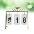 thumbnail image 3 of WHAMVOX  Bird Perpetual Calendar Ornaments Desktop Color Decorative Office Golden, 3 of 8