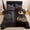 Black, variant on 3PCS King and Queen Couples Comforter Set, Black and Gold, His and Hers Bedding with Pillowcases.(Black ,Twin)