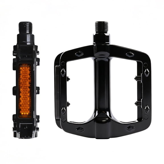 Wavraging Mountain Bike Pedals, 9/16" MTB Pedals with Reflectors, Wide Flat Platform Aluminum Alloy BMX Pedals With Sealed Bearings, Lightweight Clipless Bicycle Pedals For Mountain Road Gravel Bike