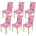 thumbnail image 1 of RYLABLUE Colorful Ice Cream Fun Cartoon Drawing Stretch Chair Cover Protector Seat Slipcover for Dining Room Hotel Wedding Party Set of 6, 1 of 5