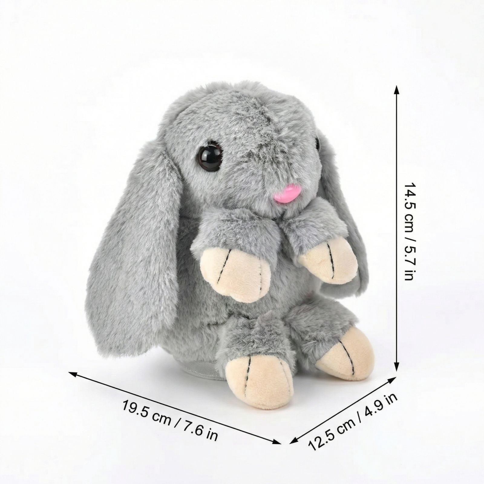 3Pcs 5.7Inch Electric Bunny Plush Toy, Singing Dancing Stuffed Animal with Voice Recording, Interactive Bunny Plush, Easter Basket Stuffers, Birthday Christmas Holiday Gift