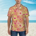 thumbnail image 2 of Logiee Yellow Flowers Print Mens Hawaiian Shirts,Loose-Fit Short Sleeve Button Down Tropical Aloha Beach Shirt,Summer Vacation Wedding Tops,XX-Large, 2 of 7