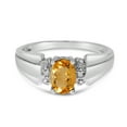 thumbnail image 6 of 14k White Gold Oval Citrine And Diamond Ring, 6 of 6