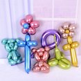 thumbnail image 3 of Kripyery 100Pcs/Bag Long Balloons Inflatable Explosion-proof Versatile Metallic Chrome Decorative Scene Layout Bright Color Latex Twist Balloons Birthday Party Decor for Wedding, 3 of 8