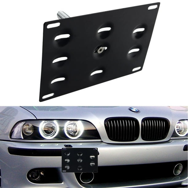 DEWHEL Front Bumper Tow Hook License Plate Mount Bracket Holder Bolt On
