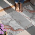 thumbnail image 4 of White Gray Rose Gold Marble Pattern Door Rugs,Washable Non Slip Door Mats Indoor,Decorative Door Mats,Entry Mat Indoor for Entrance,Bedroom,Kitchen,Bathroom,20"x32", 4 of 6