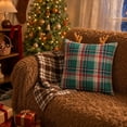 thumbnail image 7 of LIORAGLJ Christmas Plaid Throw Pillow with Reindeer Antlers 3D Holiday Cushion for Sofa Bed, 7 of 7