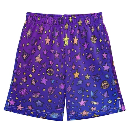 Starry Illusion Athletic Shorts Breathable with Comfort Fit Drawstring Casual Sweatshorts X-Large