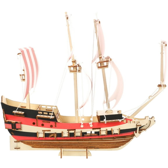 NICEXMAS 1 Set of Sailboat Model Kit Wood Design Boat Toys for Creativity Development and DIY Activity