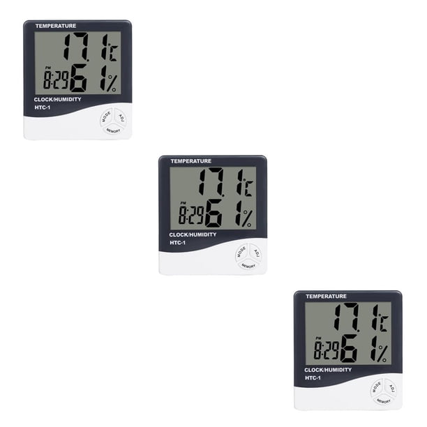 Wosthever Mini termómetro digital Medidor de humedad Temperatura ambiente Interior LCD Despertador Higrómetro Type1 NO1