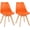 Orange, variant on LINJH Mid Century Modern Dining Chairs,Shell Lounge Plastic Side Chair with Soft Padded and Wooden Legs for Dining Room Living Room Bedroom Kitchen Set of 2 (Orange)