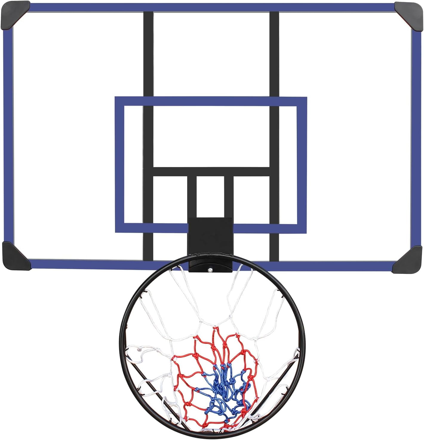 Wall-Mounted Basketball Hoop, 45 "x 29" shatterproof Back, Folding, Durable Hoop and All-Weather net for Indoor and Outdoor use