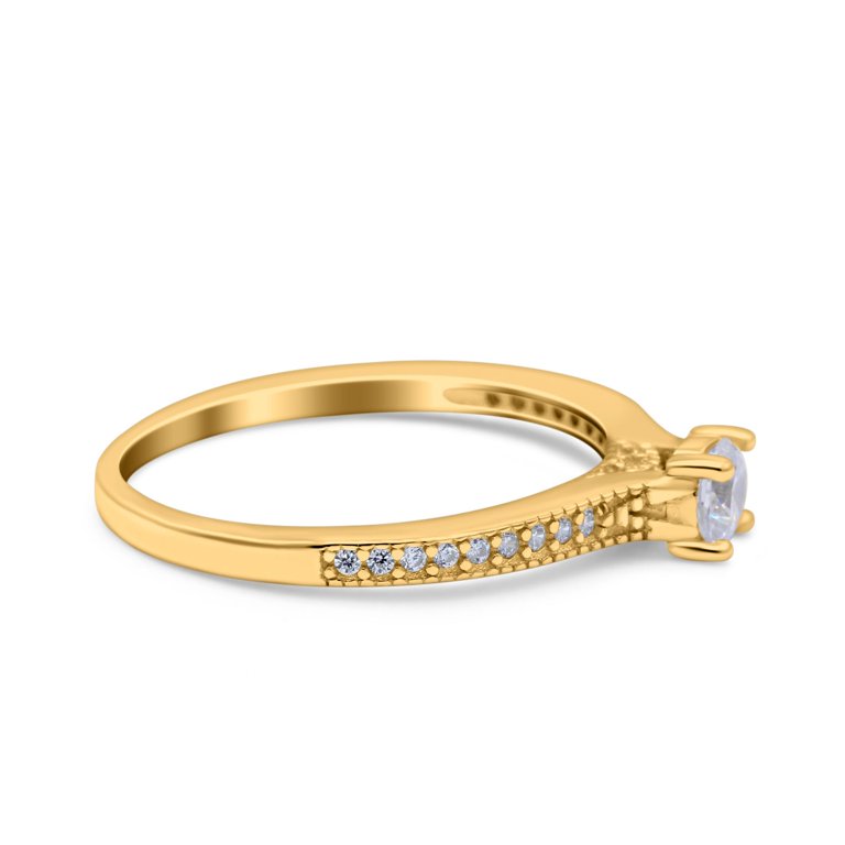 Yellow Simulated CZ Curved Sterling Silver Ring - .925 Silver Band, Size 9, Colorful Statement Piece