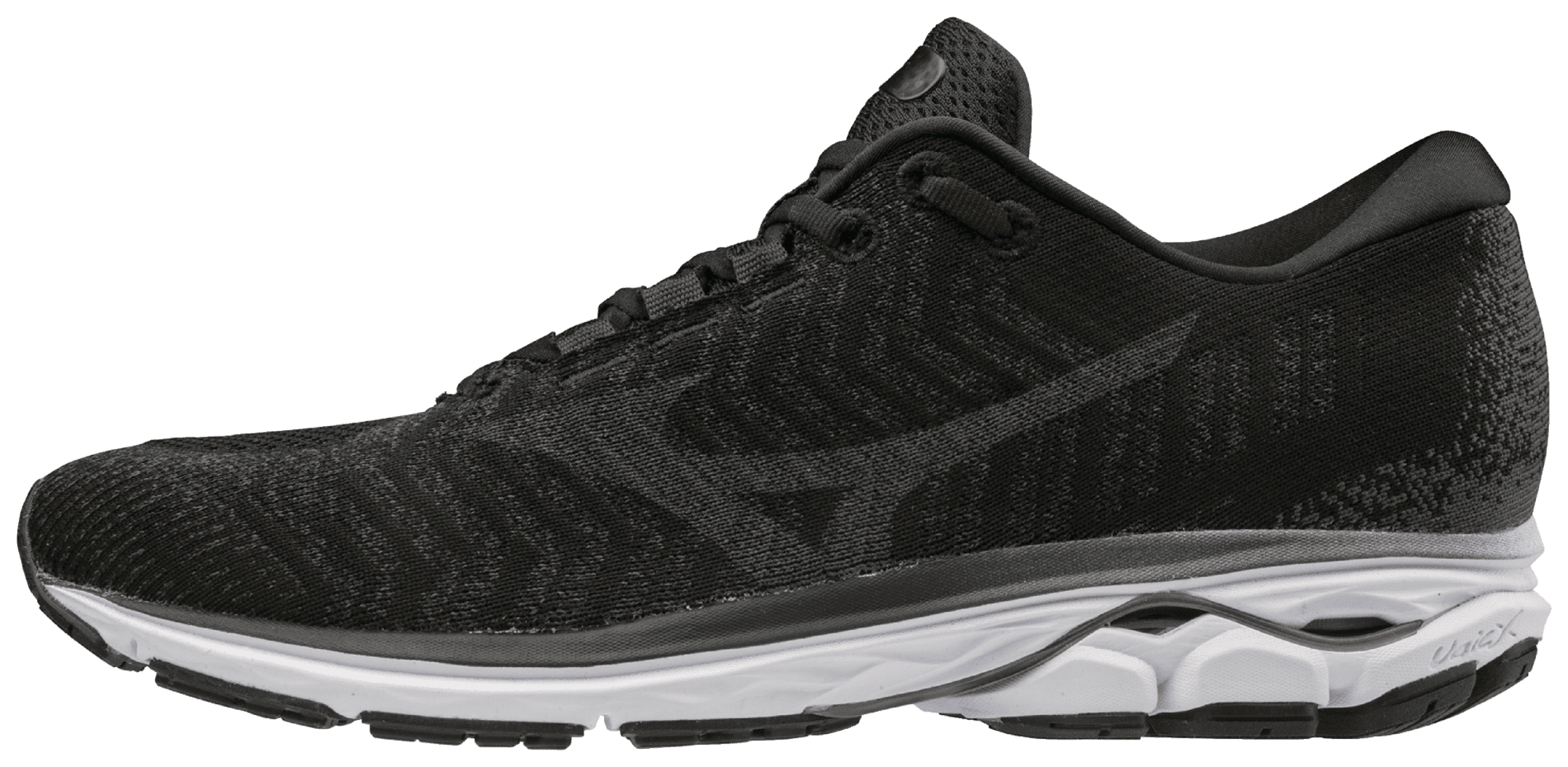 Mizuno Men's Rider Waveknit™ 3 2E (Wide) Running Shoe, Size 7, Black