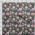 thumbnail image 3 of oneOone Cotton Flex Gray Fabric Flower & Leaves Watercolor Quilting Print Sewing Fabric By The Yard 40 Inche Wide, 3 of 4