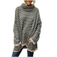 thumbnail image 2 of Aloohaidyvio Christmas Sweaters,Women Winter Solid Color Turtleneck Long Sleeve Knitting Sweater Top, 2 of 6
