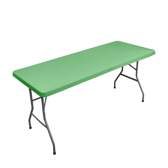 Namzi 1 Pack 120×58cm Stretch Tablecloth, Wrinkle Free Washable Elastic Table Cover, Waterproof Reusable Cloth for Indoor Banquet Wedding Party Outdoor Picnic Camping Dining Table Decor, Green
