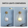 thumbnail image 2 of Lámpara de pared LED Instalación en esquina ajustable Lámpara de pared retro industrial interior moderna, elegante lámpara de pared de metal con pantalla de bola redonda de vidrio Pasillo de sala de, 2 of 5