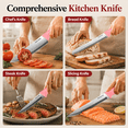 thumbnail image 5 of Xanapon Knife Set, 13PC German Stainless Steel Kitchen Knives with Sharpener, Ergonomic Handles, Perfect Housewarming Gift, Pink, 5 of 9