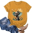 thumbnail image 5 of GEWSEY Sunflower Shirts for Women Funny Tshirts Graphic Tees Patriotic Shirts Cute Summer Athletic Tops Casual Women's Clothing (Gold, L), 5 of 6