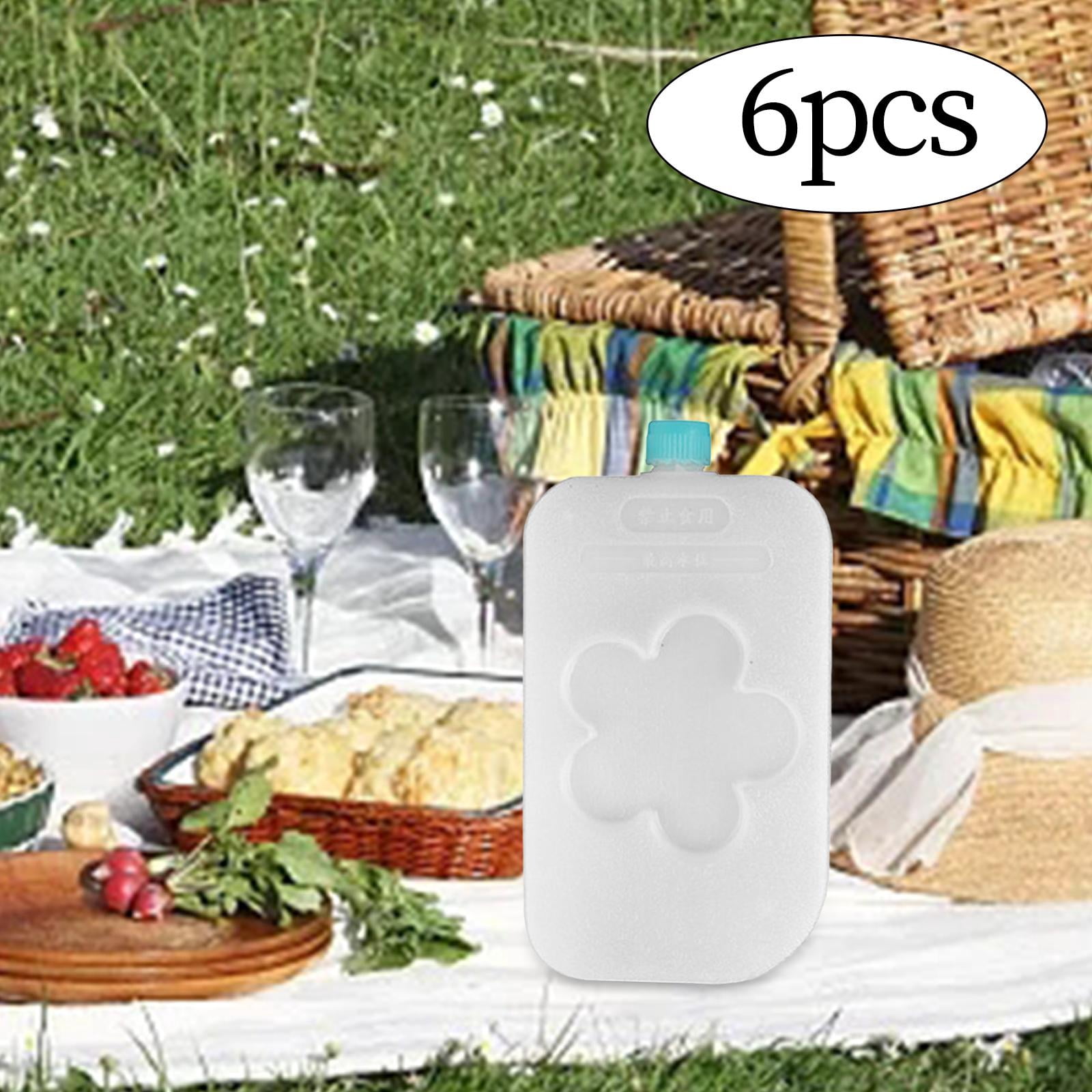 6x Freezer Packs Blocks Portable that Simply Stays Cooling Elements Ice Blocks Ice Pack for Hiking Picnic Family Outdoors 16.5cmx9cmx3cm