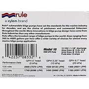 Rule 10 Higher Capacity Bilge Pump - 2000 GPH, 7570 LPH, 12V
