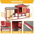 thumbnail image 5 of PETSCOSSET Chicken Coop and Run with Wheels - 2 Story with Nesting Box - Red, 5 of 8