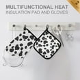 thumbnail image 4 of Yayeee Oven Mitts and Pot Holder Set of 2 Heat Resistant Kitchen Gloves Baking Hot Pad, Cow Spots, 4 of 5
