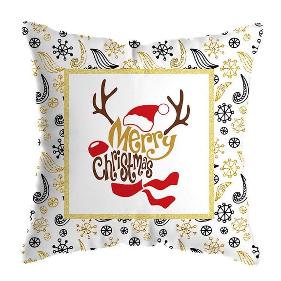 Yidarton Christmas Pillowcase White Elk Car Sofa Cushion Cover Holiday Household Items Pillow Case