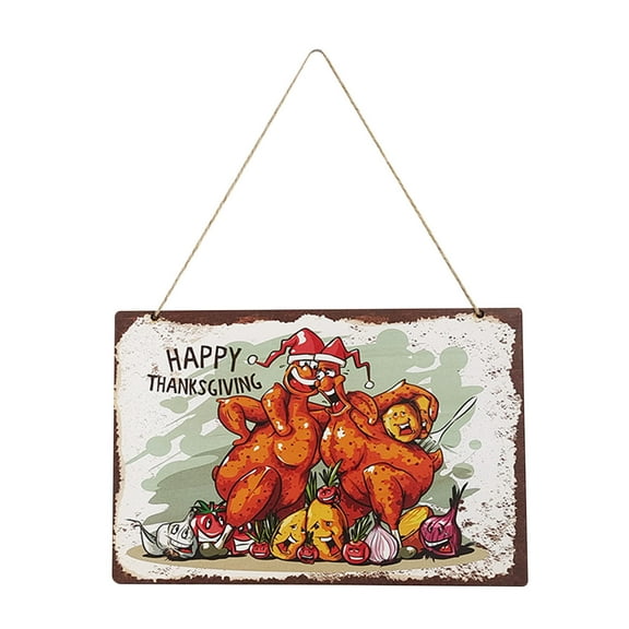 Herrnalise Thanksgiving turkey Hanging Wooden Signs,turkey Wood Hanging Wood Plaque Decorative,Thanksgiving Hanging Signs,Thanksgiving Party Decorations,Fall Harvest Decor for Dining Room