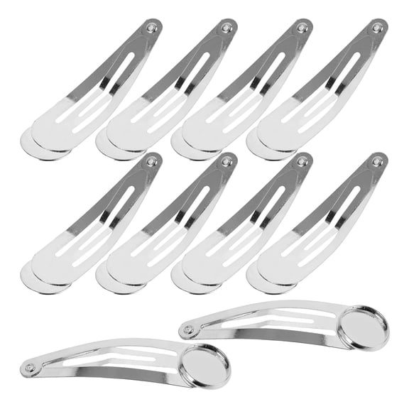 LEORX 10pcs Silver Clips for Hair with Round Tray for Women at Appointments
