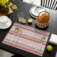 thumbnail image 3 of Red and White Christmas Striped Pattern Summer Placemats Table Placemats Set Of 6-Linen Kitchen Washable Placemats Table Mats 11.8"x17.7" Non-Slip Heat Resistant, 3 of 5