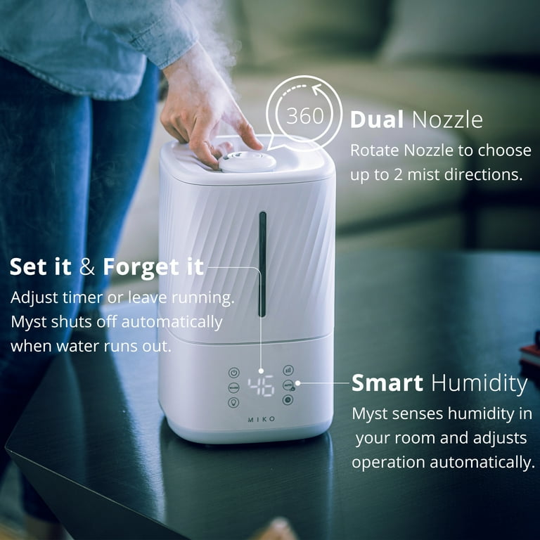 Miko Bedroom Humidifier, Ultrasonic Warm/Cool Mist Vaporizer