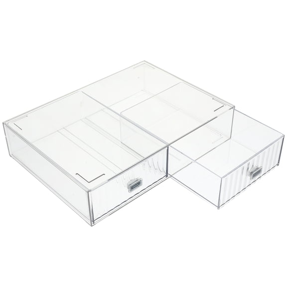 OFFIGAM Clear Desktop Storage Organizer with Multiple Drawers for Office Supplies and Desk Accessories