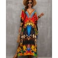 thumbnail image 2 of EDOLYNSA Kaftan Dresses for Women Long Printed Maxi Caftan Dress Swimsuit Cover up Resort Wear, 2 of 7
