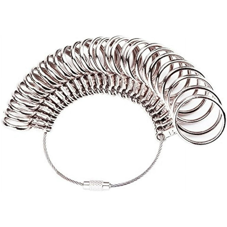 Stainless Steel Finger Sizer Measuring Ring Tool, Size 1-13 with Half Size,  27 Pcs 