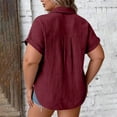 thumbnail image 4 of Plus Size T-Shirt for Women Button Down Short Sleeve Shirts Solid Basic Blouses Lightweight Collared Blouse Tops Fashion Trendy Tees Business Casual Outfits 2026 Summer Tops, 4 of 6