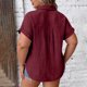 thumbnail image 5 of TaTaai Women's Plus Size Casual Shirt, Short Sleeve Button Down with Notch Collar, Patch Pocket Blouse for Everyday Wear Gift, 5 of 7