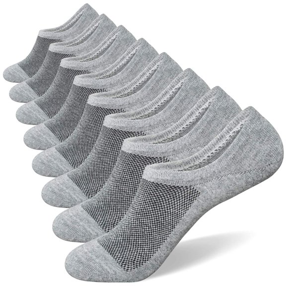 SIXDAYSOX No Show Socks for Men 8 pack Cotton Thin Low Cut Non Slip for Loafer Flats Sneakers Shoe Size 12-15