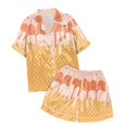 thumbnail image 3 of Hiiyo Girls Pajamas Ice-Cream Print Short Sleeve Button Shirt Shorts Sleepwear Set, 3 of 3