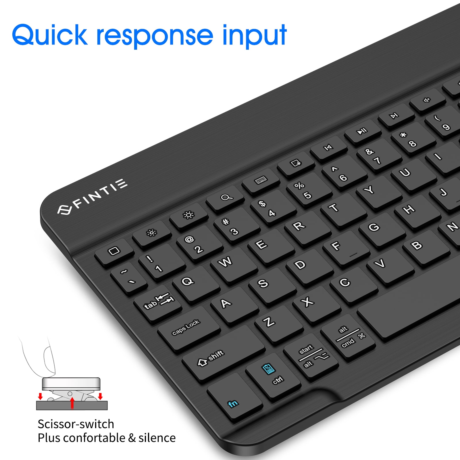 Fintie 10-Inch Ultrathin (4mm) Wireless Bluetooth Keyboard for Android Tablet Samsung, ASUS and Other Android Device