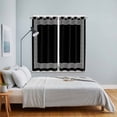 thumbnail image 4 of Black Kitchen Curtains 63 Inch Length, Modern Geometric Abstract Art Aesthetics Grommet Top Bedroom Living Room Curtains, Light Filtering Cafe Curtain Drapes 2 Panels Set 84''x63'', 4 of 9