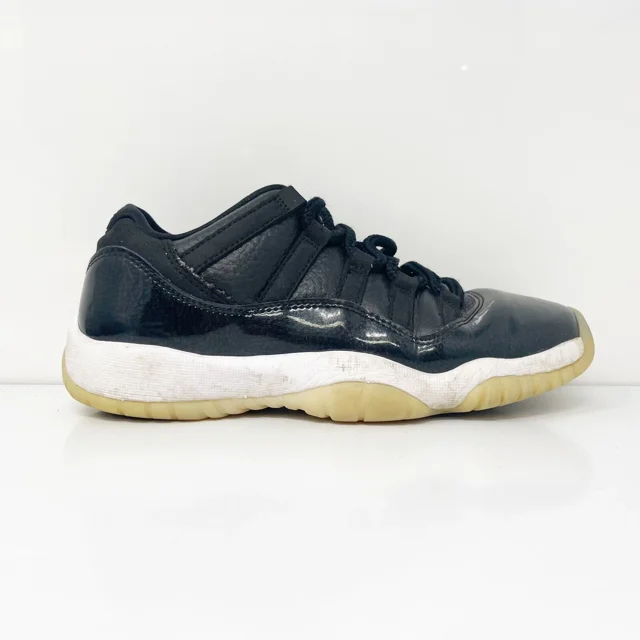 Ni - ke Ni - ke Boys Air Jordan 11 528896-001 Black Basketball Shoes Sneakers Size 4.5Y