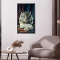 thumbnail image 3 of Kit de pintura de diamante 5D, juego de pared de cuadro de mosaico de taladro redondo completo de tigre blanco DIY Likrtyny Arte deco, 3 of 9